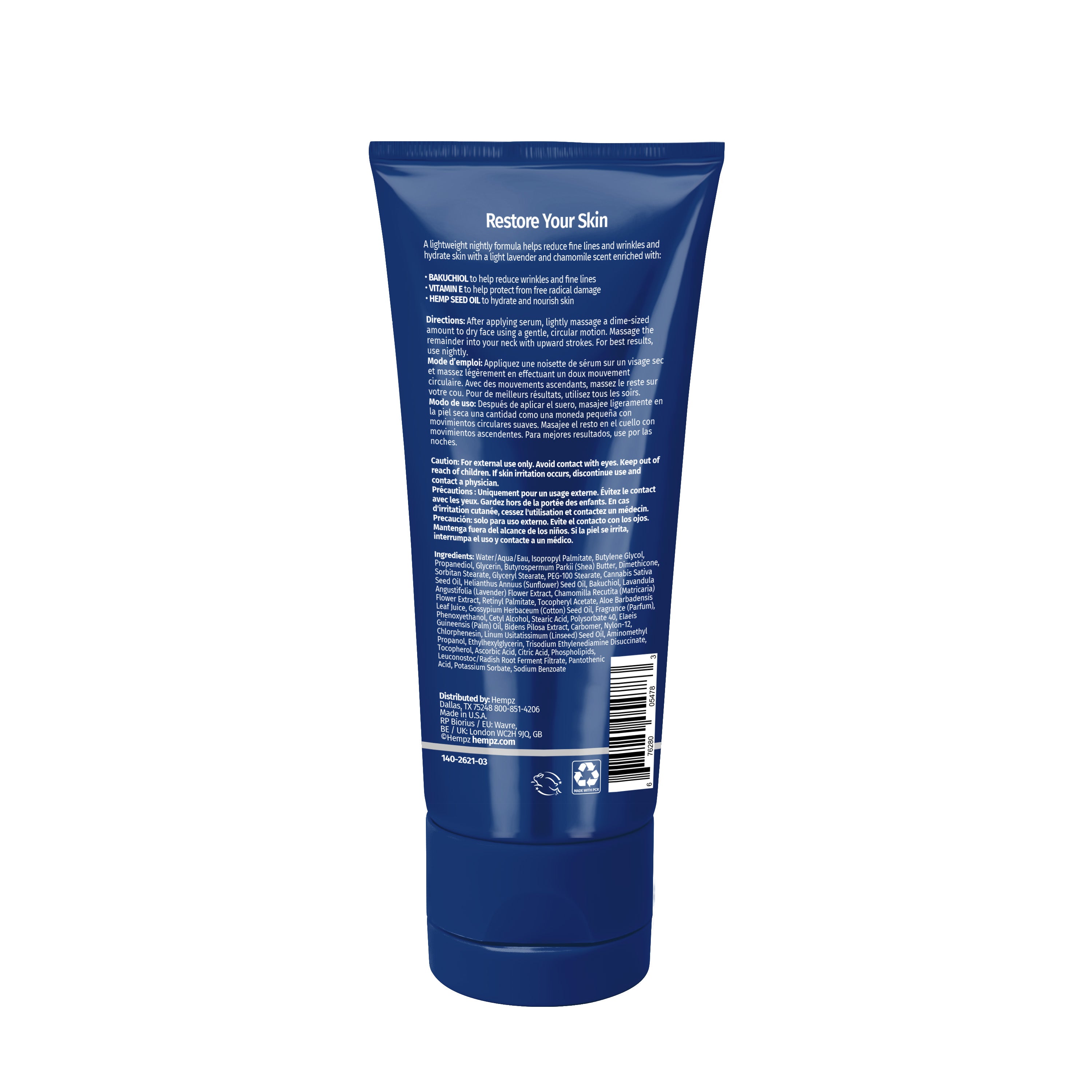 Hempz - Lavender & Chamomile Restoring Night Moisturizer 3 oz. - Creata Beauty - Professional Beauty Products