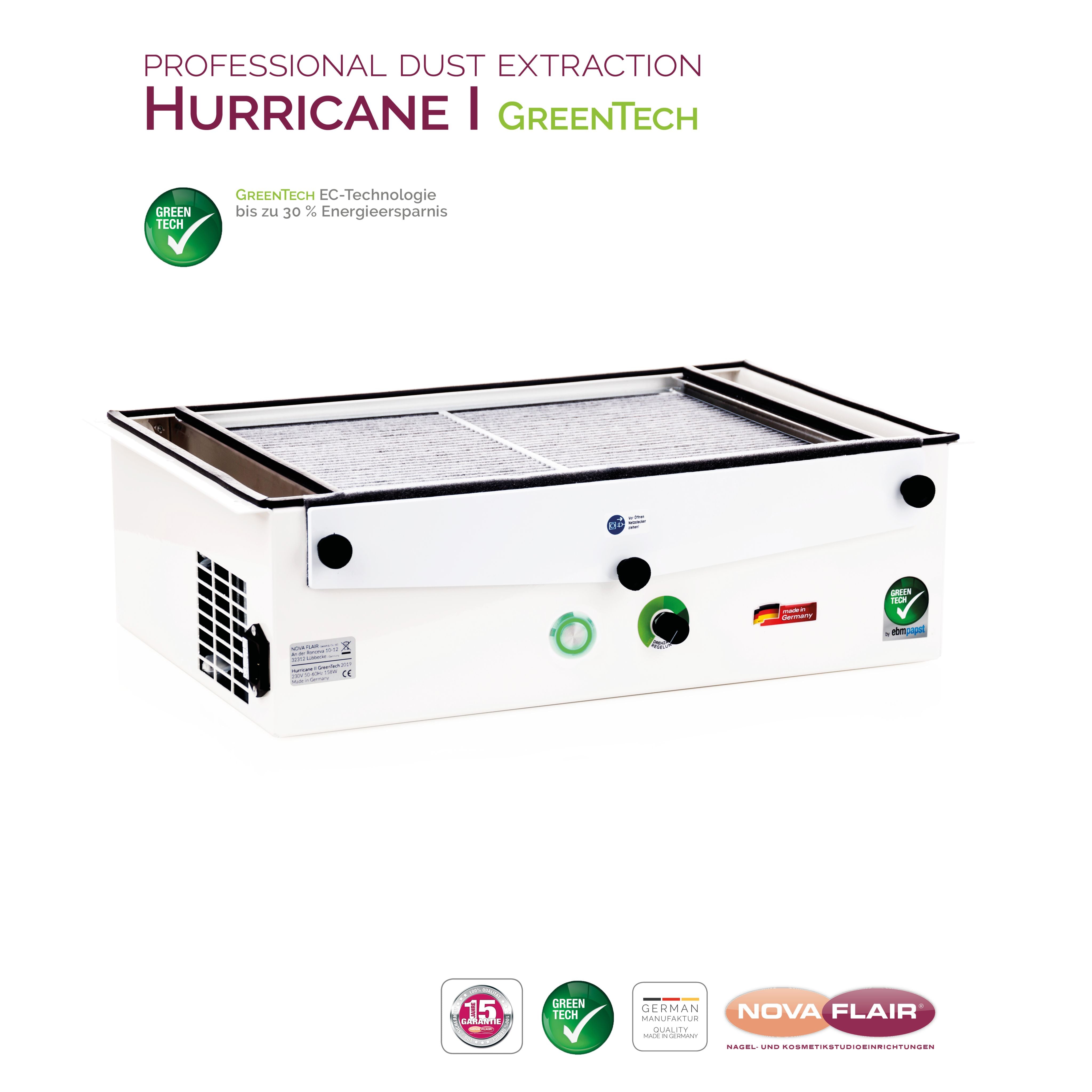 Nova Flair Hurricane H1 Dust Collector - Creata Beauty - Professional Beauty Products