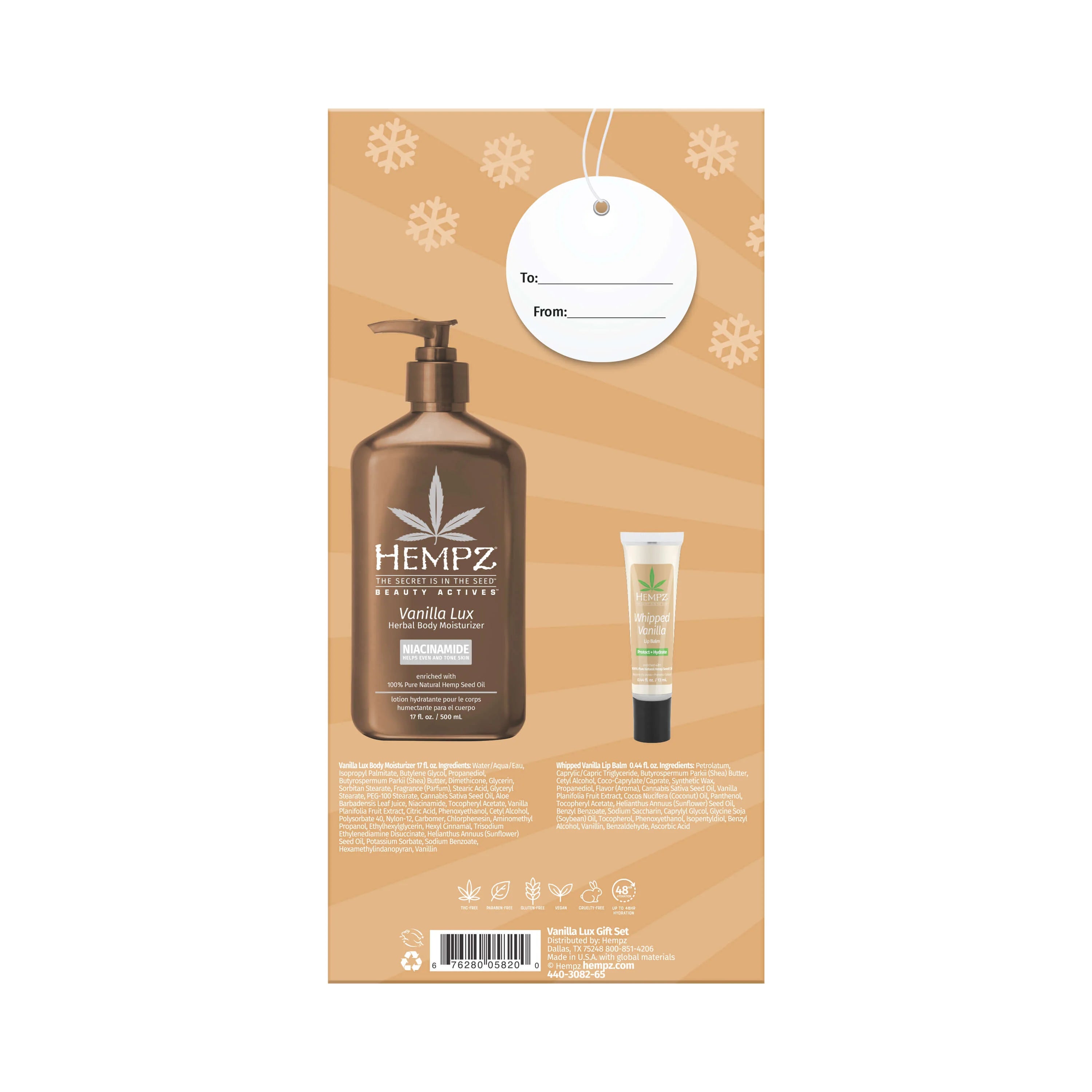 Hempz - Winter Hydration Vanilla Lotion & Lip Balm Gift Set