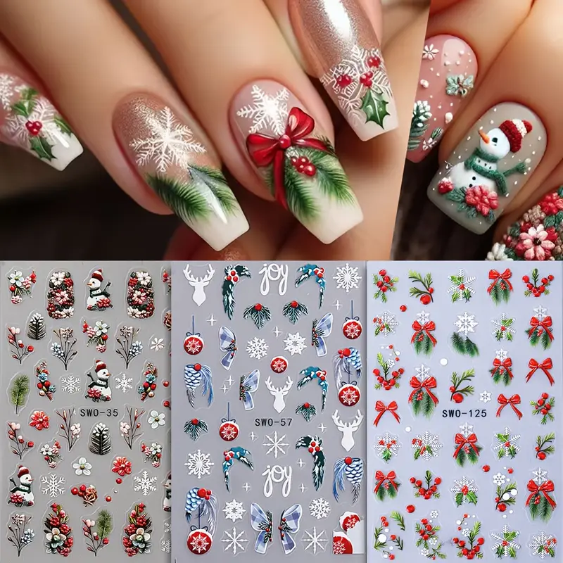 Creata Beauty Nail Decals - Festive Christmas Winter Theme