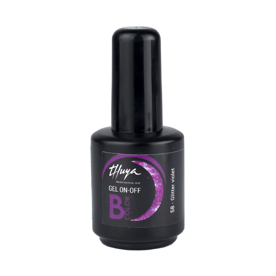 Thuya Nail Gel Polish - On-Off B-Color - #58 Glitter Violet