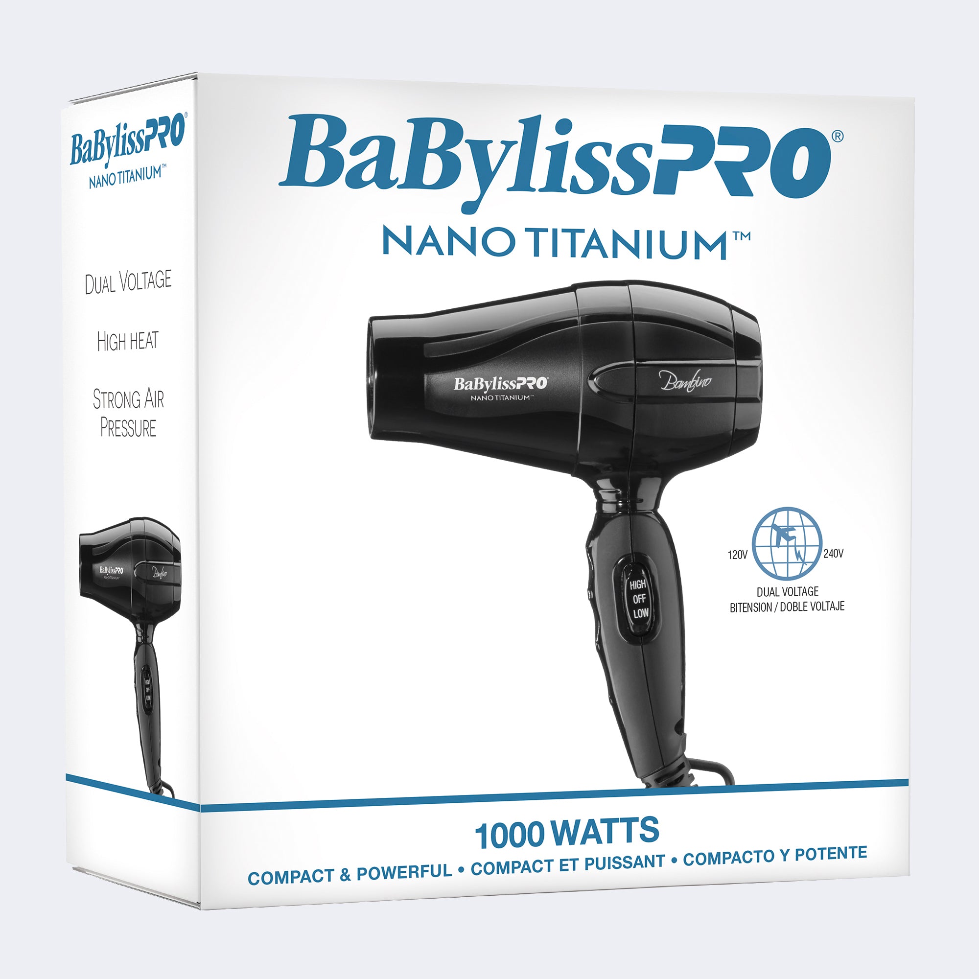 BaBylissPRO® Nano Titanium™ Bambino Travel Hairdryer