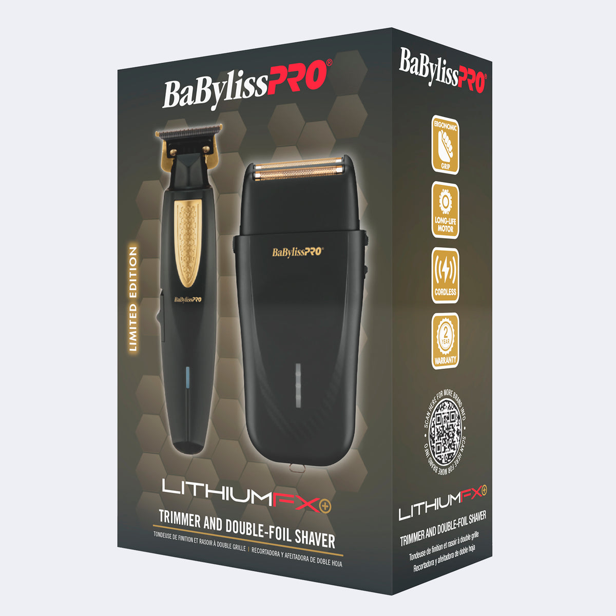 BaBylissPRO® LithiumFX+ Trimmer and Double-Foil Shaver Prepack