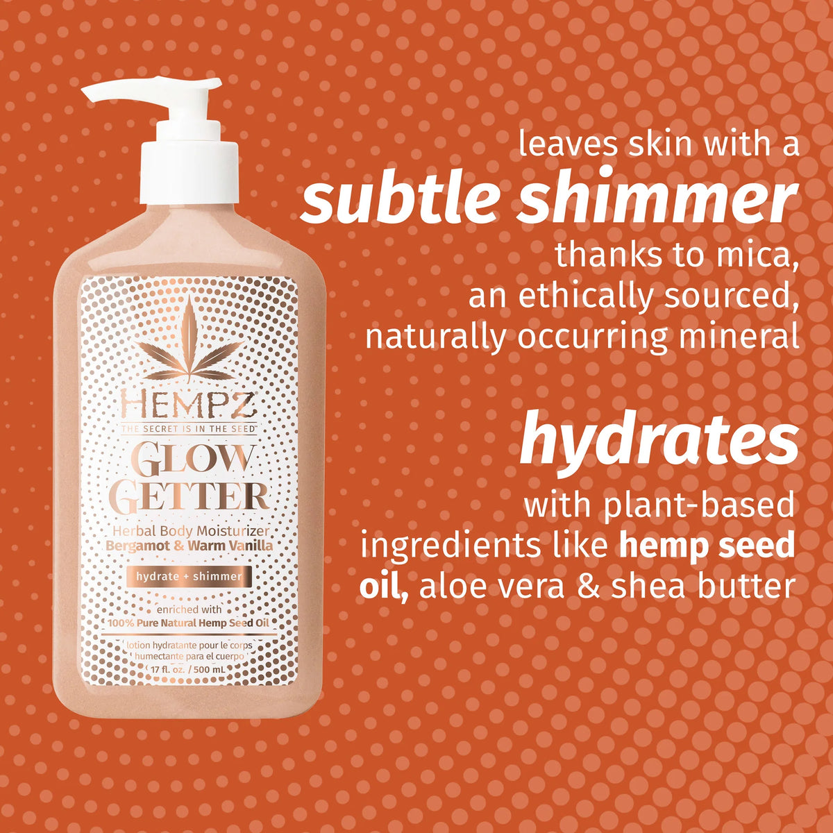 Hempz - Glow Getter Herbal Body Moisturizer with Shimmer - Creata Beauty - Professional Beauty Products