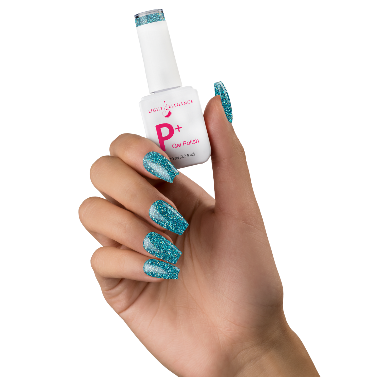 Light Elegance P+ Soak Off Glitter Gel - Blast Off Blue :: New Packaging - Creata Beauty - Professional Beauty Products