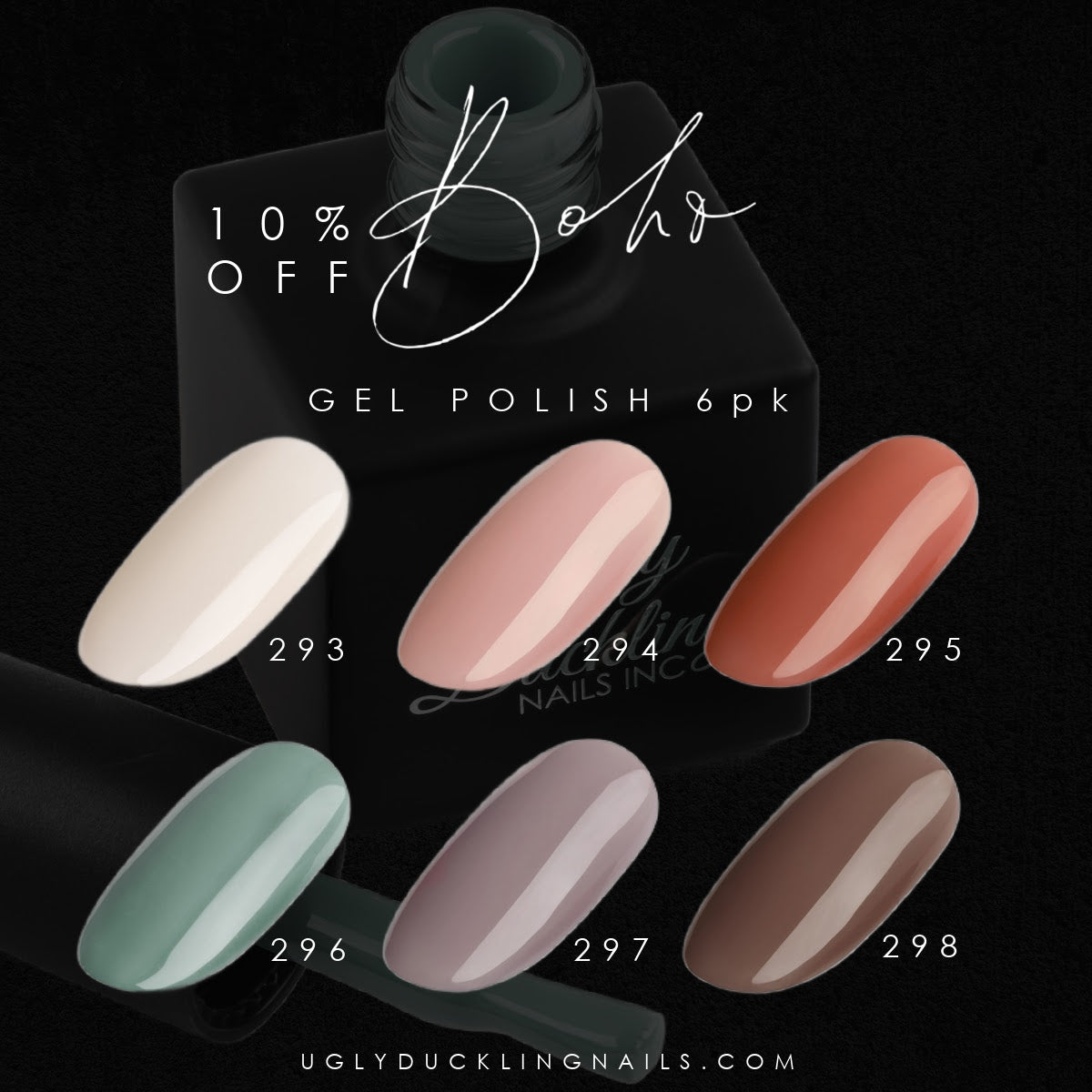 Ugly Duckling Gel Polish Bundle - #293-298 - Boho Collection 6pk
