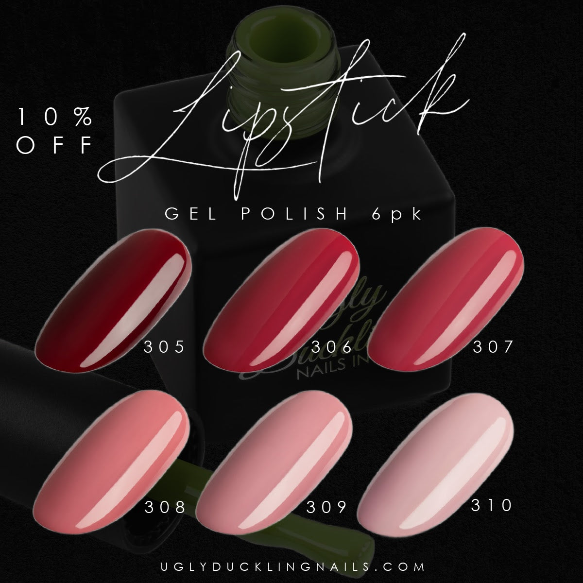 Ugly Duckling Gel Polish Kit - #305 - 310 - Lipstick