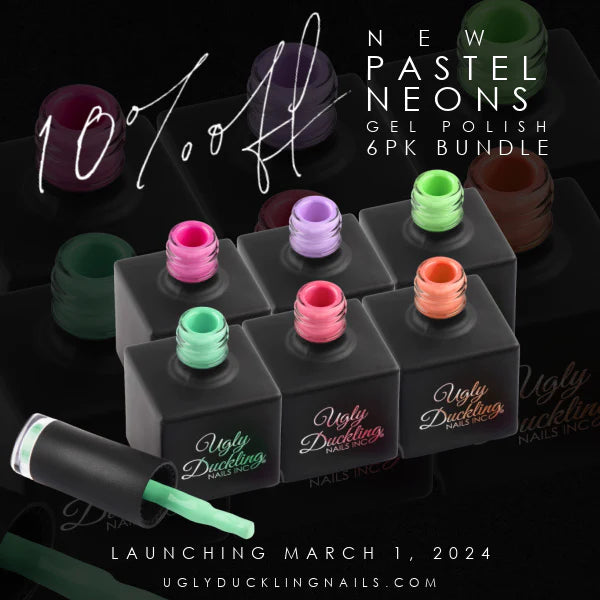 Ugly Duckling Gel Polish Kit - Pastel Neons Collection #281-286 - Creata Beauty - Professional Beauty Products