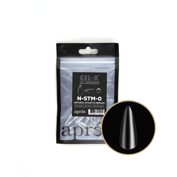 Aprés Nail - Natural Stiletto Medium Refill Bags - Creata Beauty - Professional Beauty Products