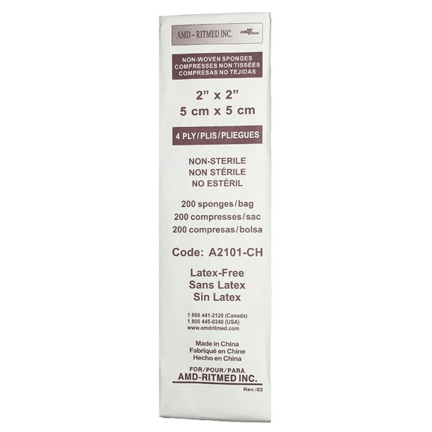 AMD Ritmed Non-Woven 2" x 2' Sponges - 200pk - Creata Beauty - Professional Beauty Products