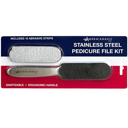 Americanails Stainless Steel Pedicure File + Replacement Strips - Creata Beauty - Professional Beauty Products