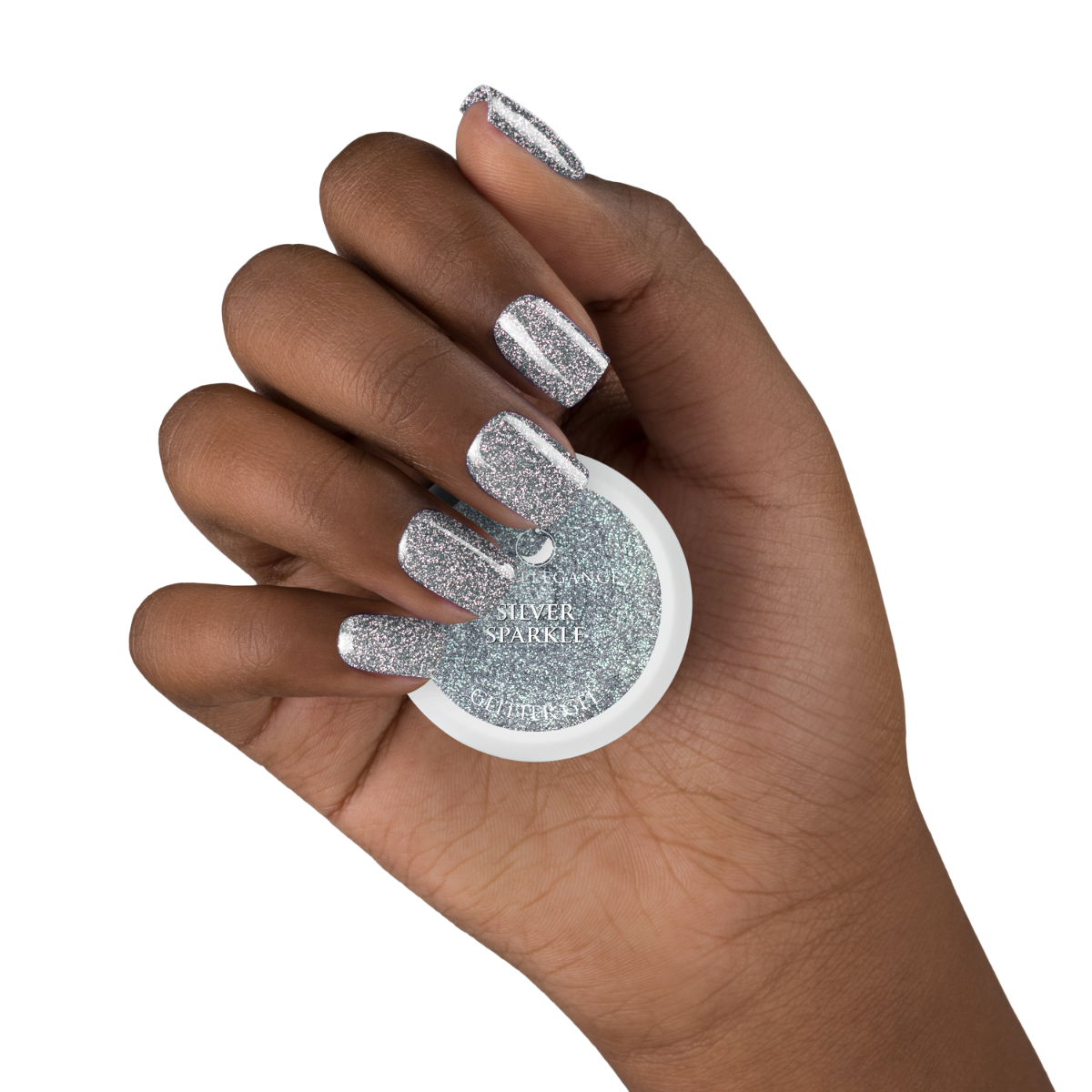 Light Elegance Glitter Gel - Silver Sparkle :: New Packaging - Creata Beauty - Professional Beauty Products