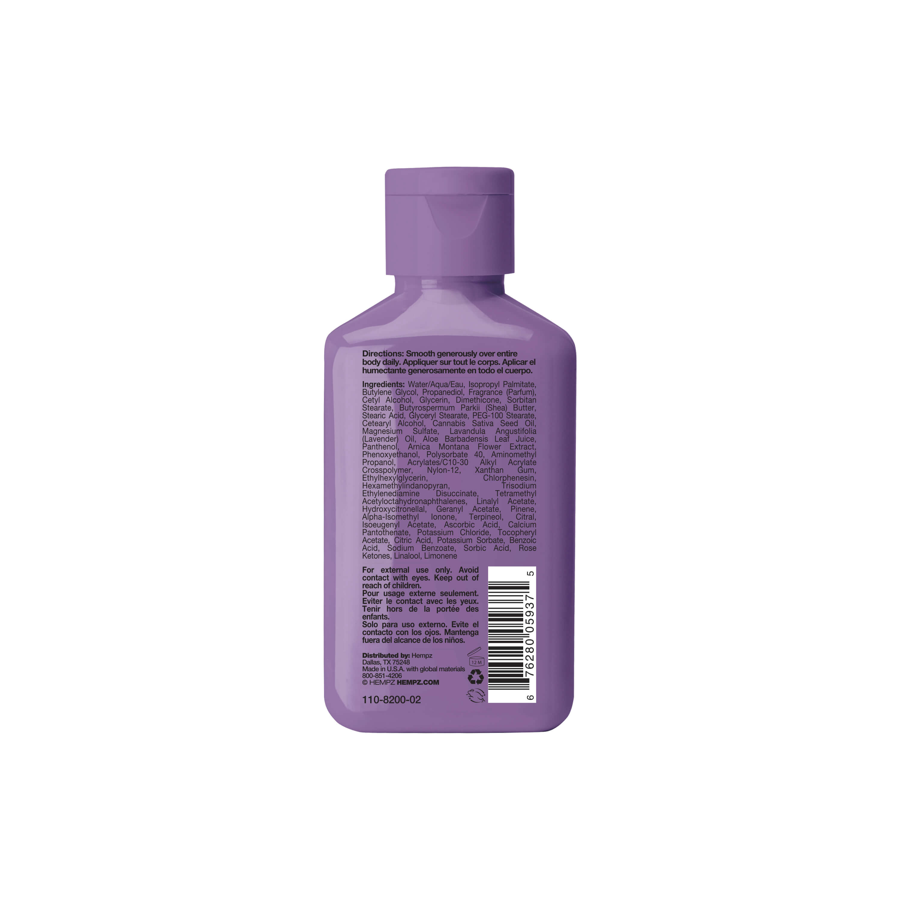 Hempz Travel-Size Beauty Actives Serene Waters Herbal Body Moisturizer with Magnesium, Rear
