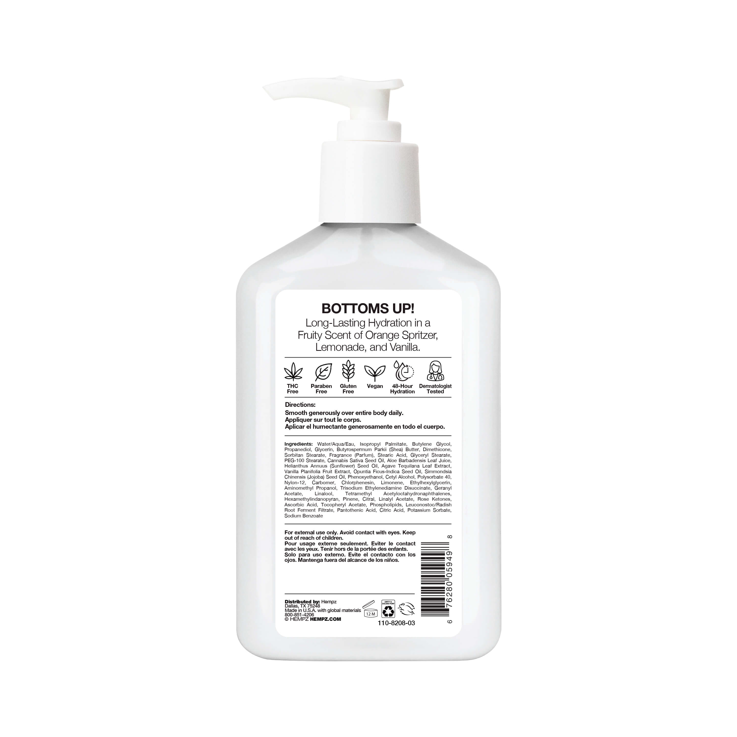 Hempz Poolside Punch Body Moisturizing Lotion, Back