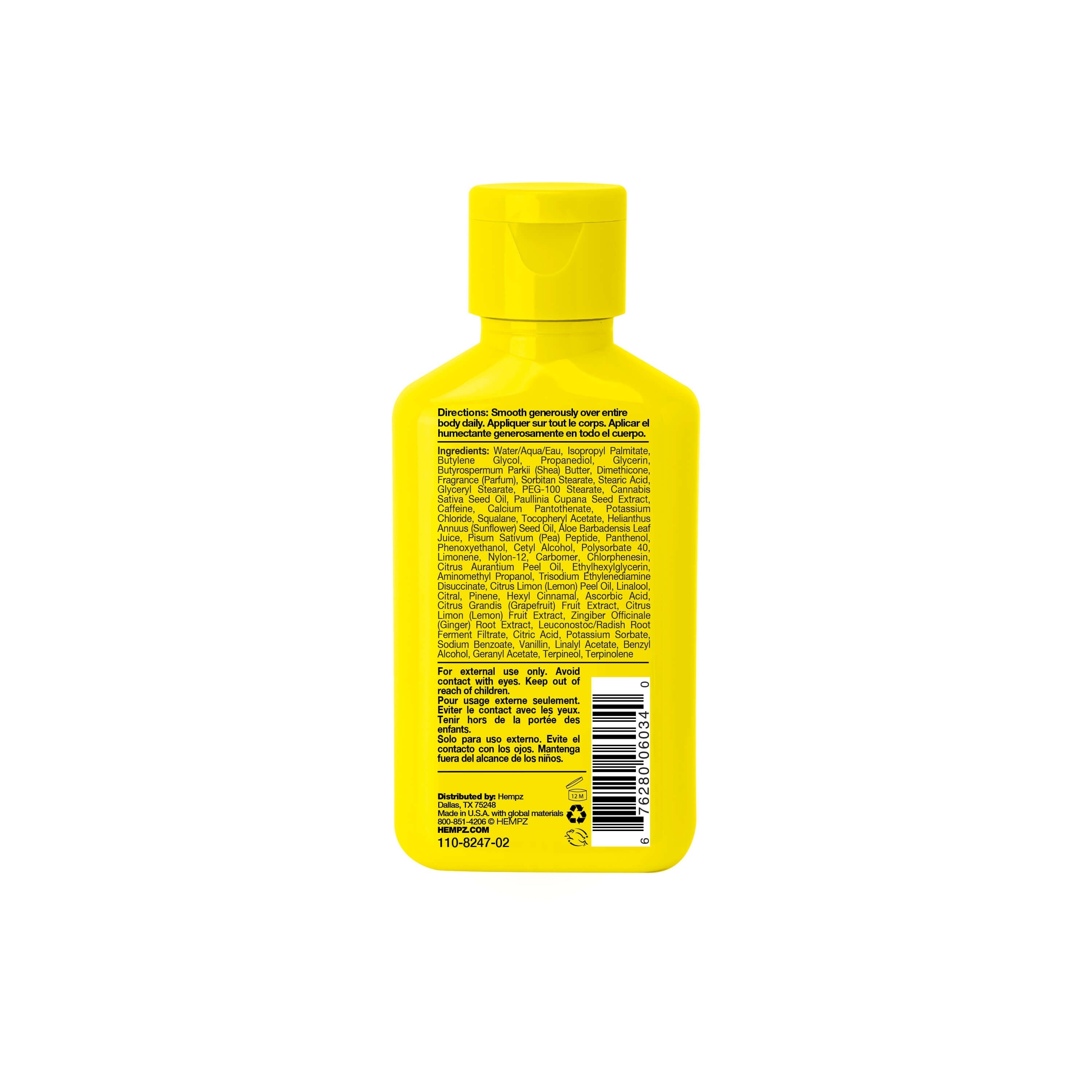 Hempz Travel-size Beauty Actives Citrus Sunrise Moisturizing Body Lotion with Guarana + Caffeine, Rear