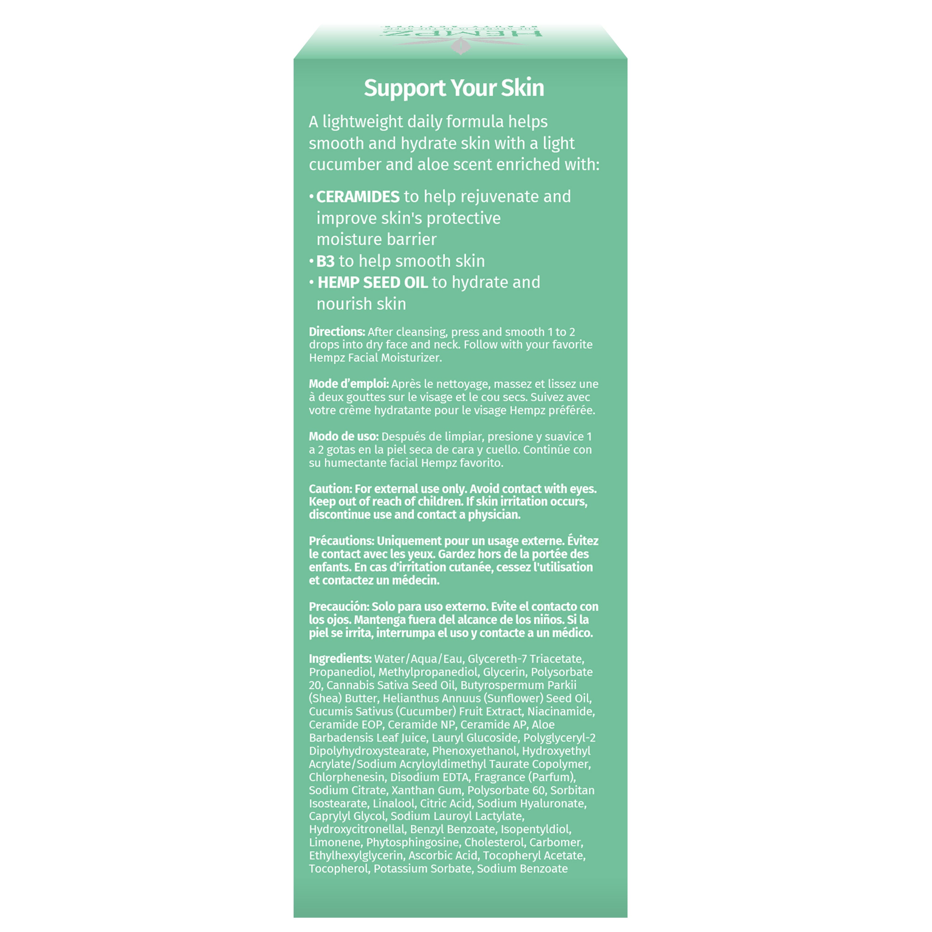 Hempz - Cucumber & Aloe Smoothing Serum 1 oz. - Creata Beauty - Professional Beauty Products