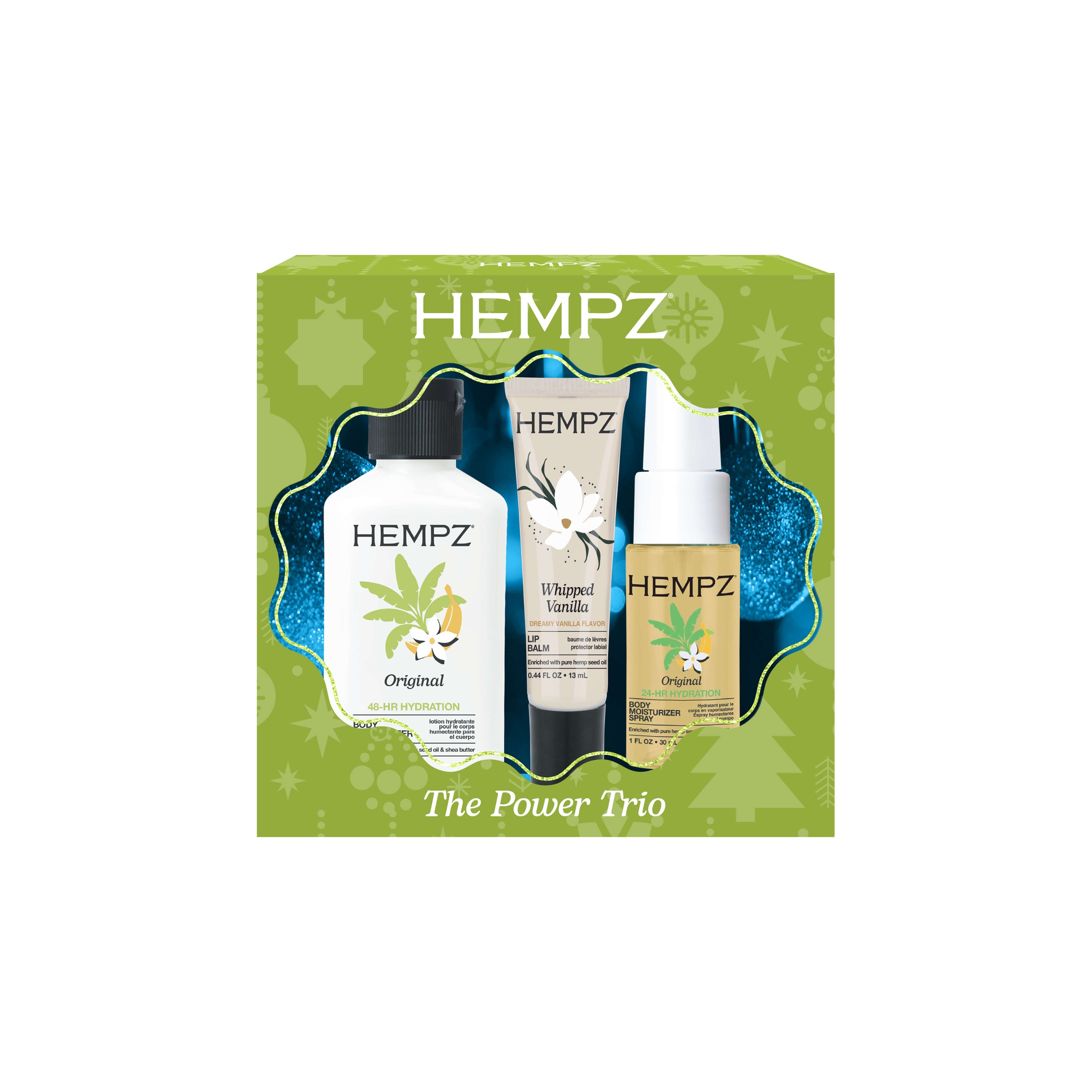 Hempz - The Power Trio Mini Lotion, Lip Balm & Moisturizing Spray Gift Set