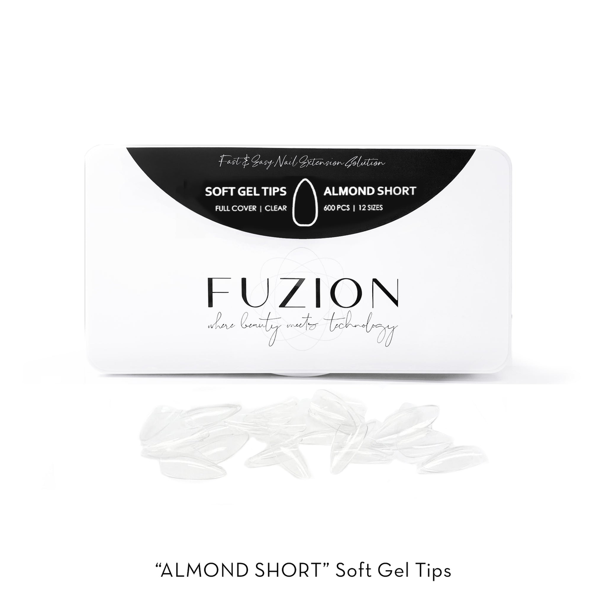 Fuzion Soft Gel Tips - Almond Short 600pc