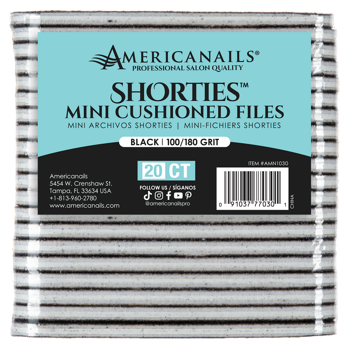 Americanails Shortie Files - Black 100/180