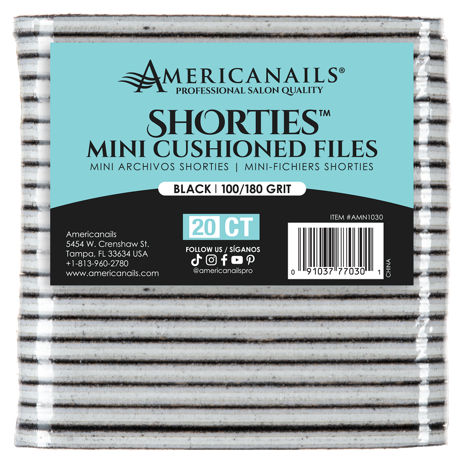 Americanails Shortie Files - Black 100/180