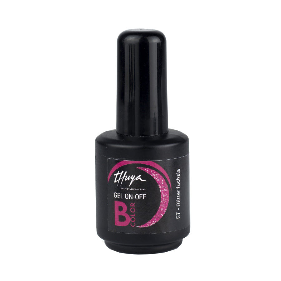 Thuya Nail Gel Polish - On-Off B-Color - #57 Glitter Fuchsia