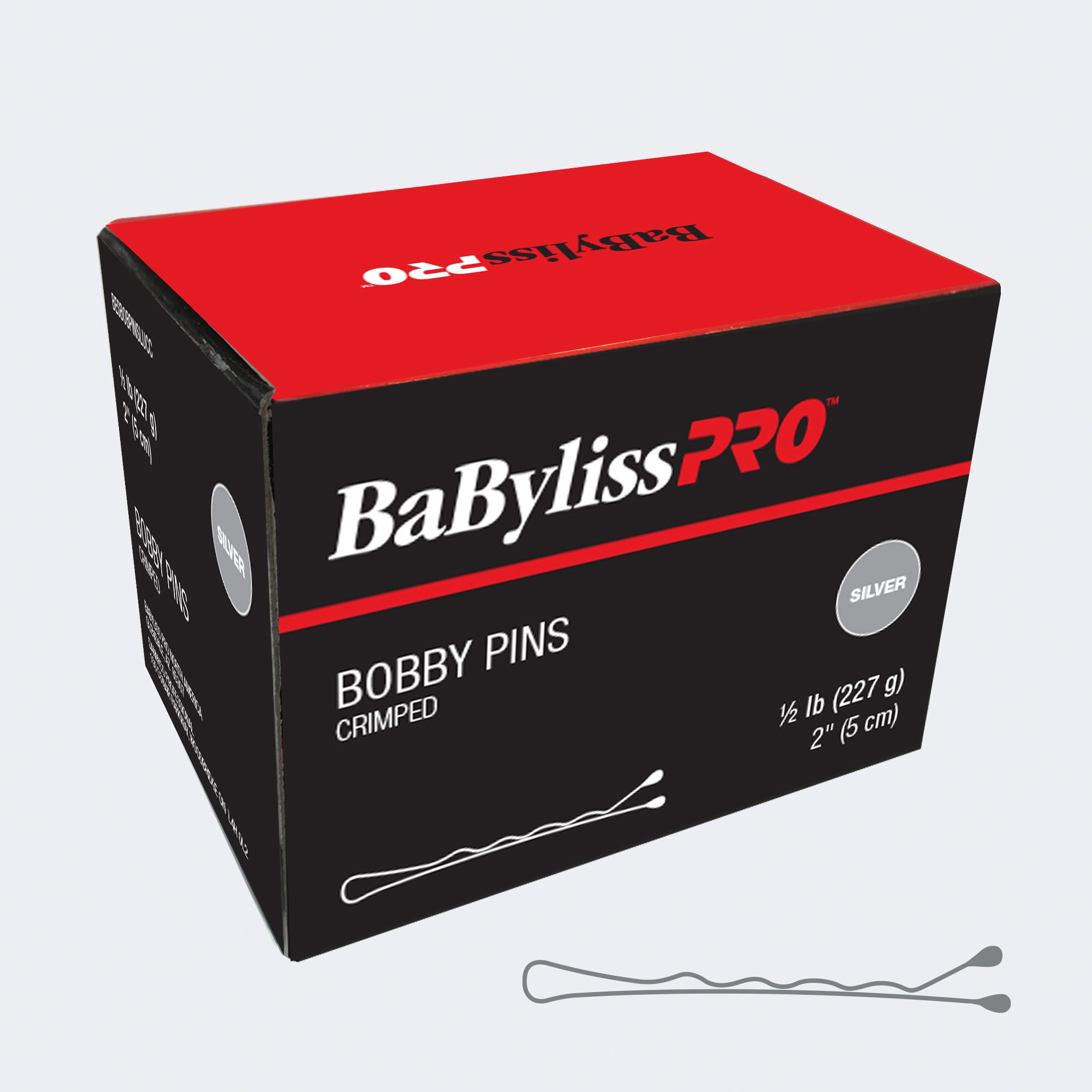 BaBylissPRO® 2” crimped bobby pins - 1/2 lb box