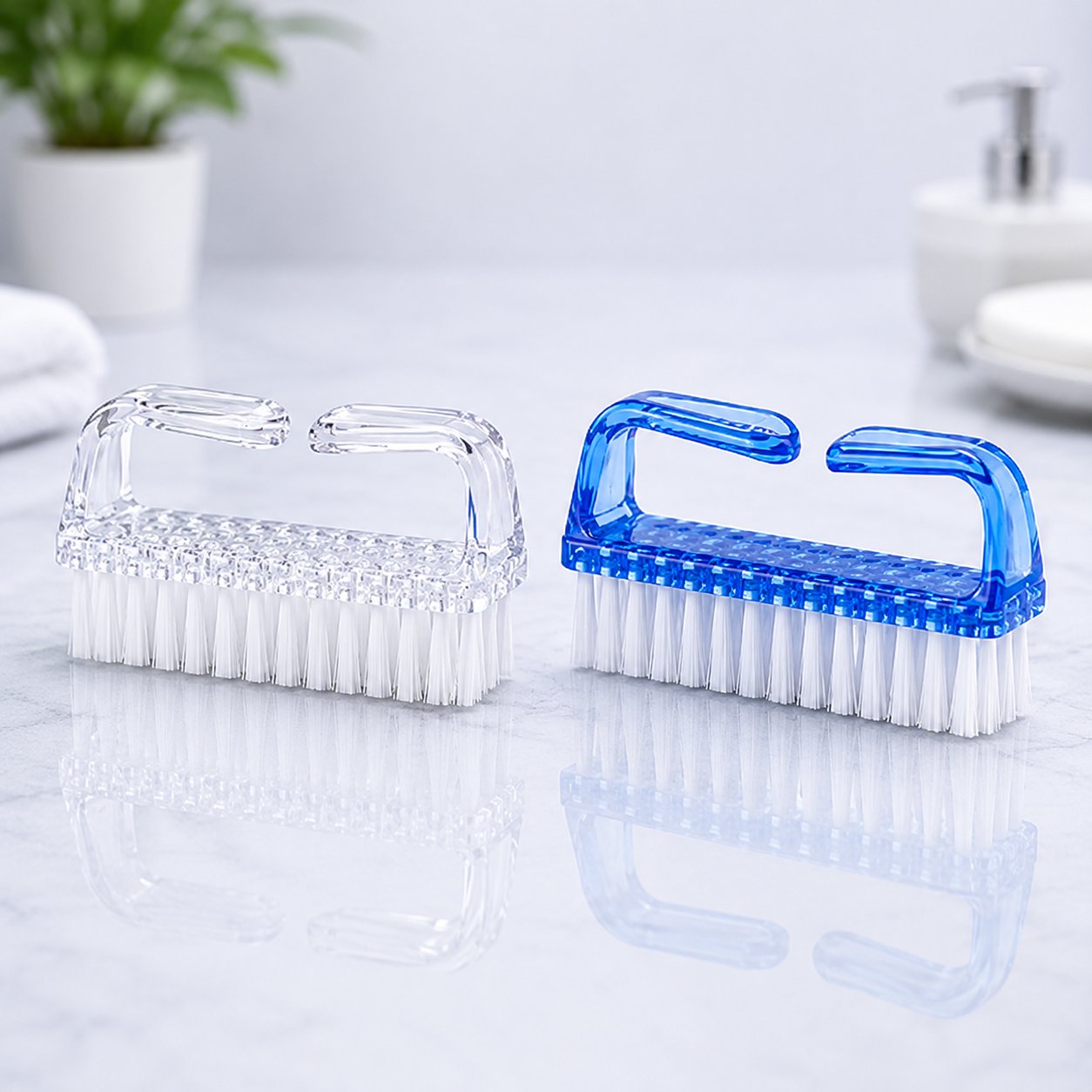Silk B - Nail Scrub Brush Curved Handle