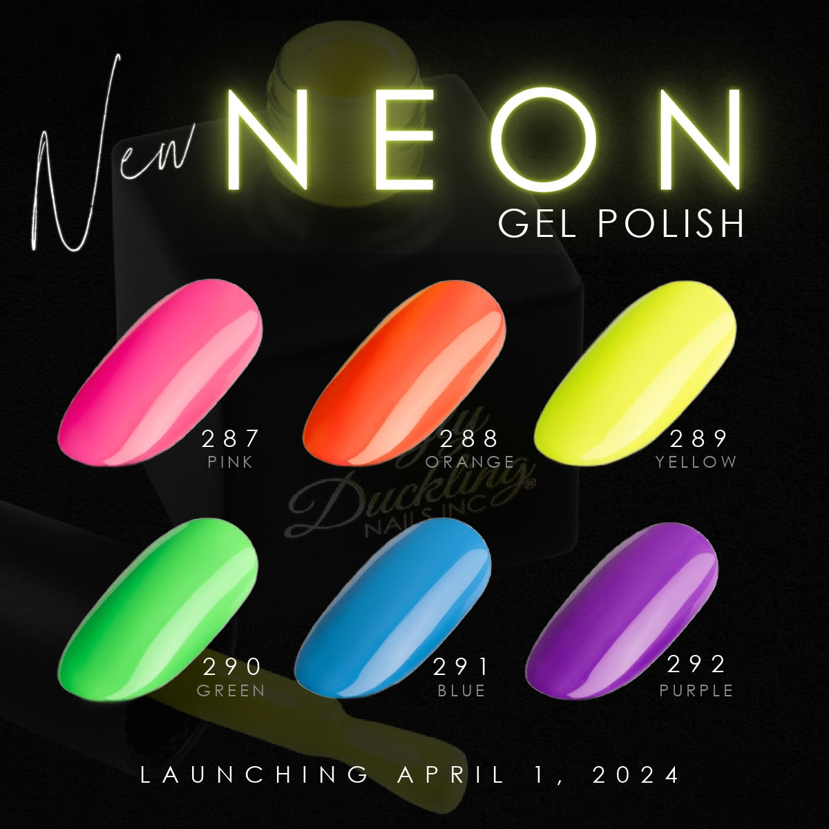Ugly Duckling Gel Polish Kit - Neon Collection #287-292 - Creata Beauty - Professional Beauty Products