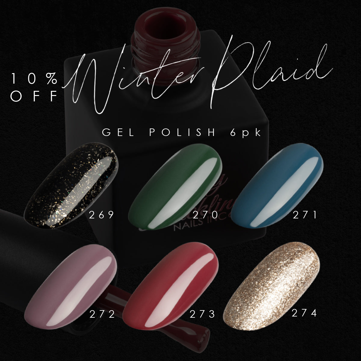 Ugly Duckling Gel Polish Bundle - #269-274 - Fall 2023 Winter Plaid Collection 6pk
