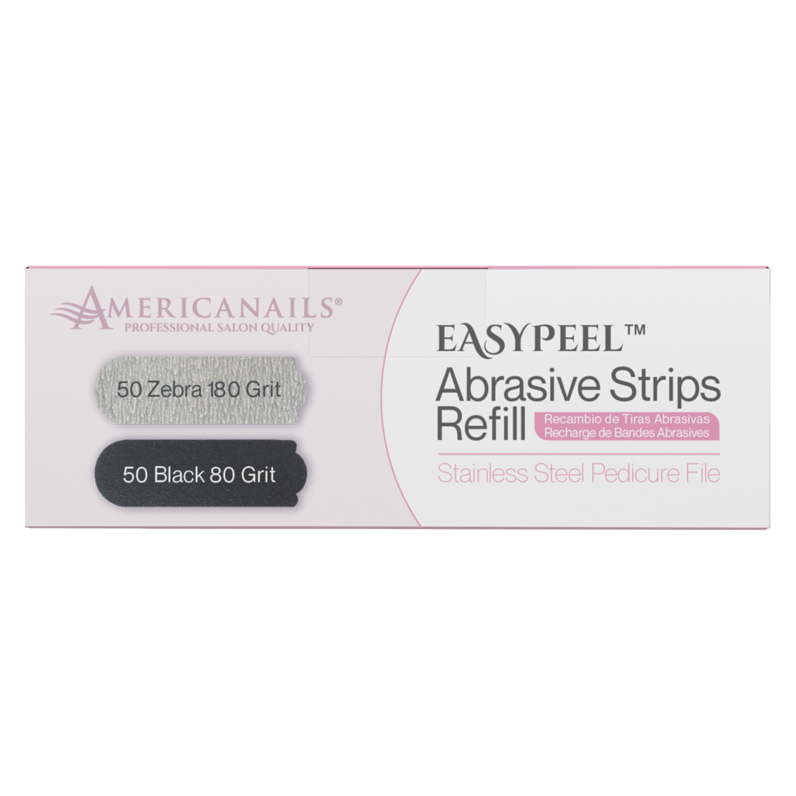 Americanails EasyPeel Pedicure Abrasive Replacement Strip | 80 + 180 Grit 100ct