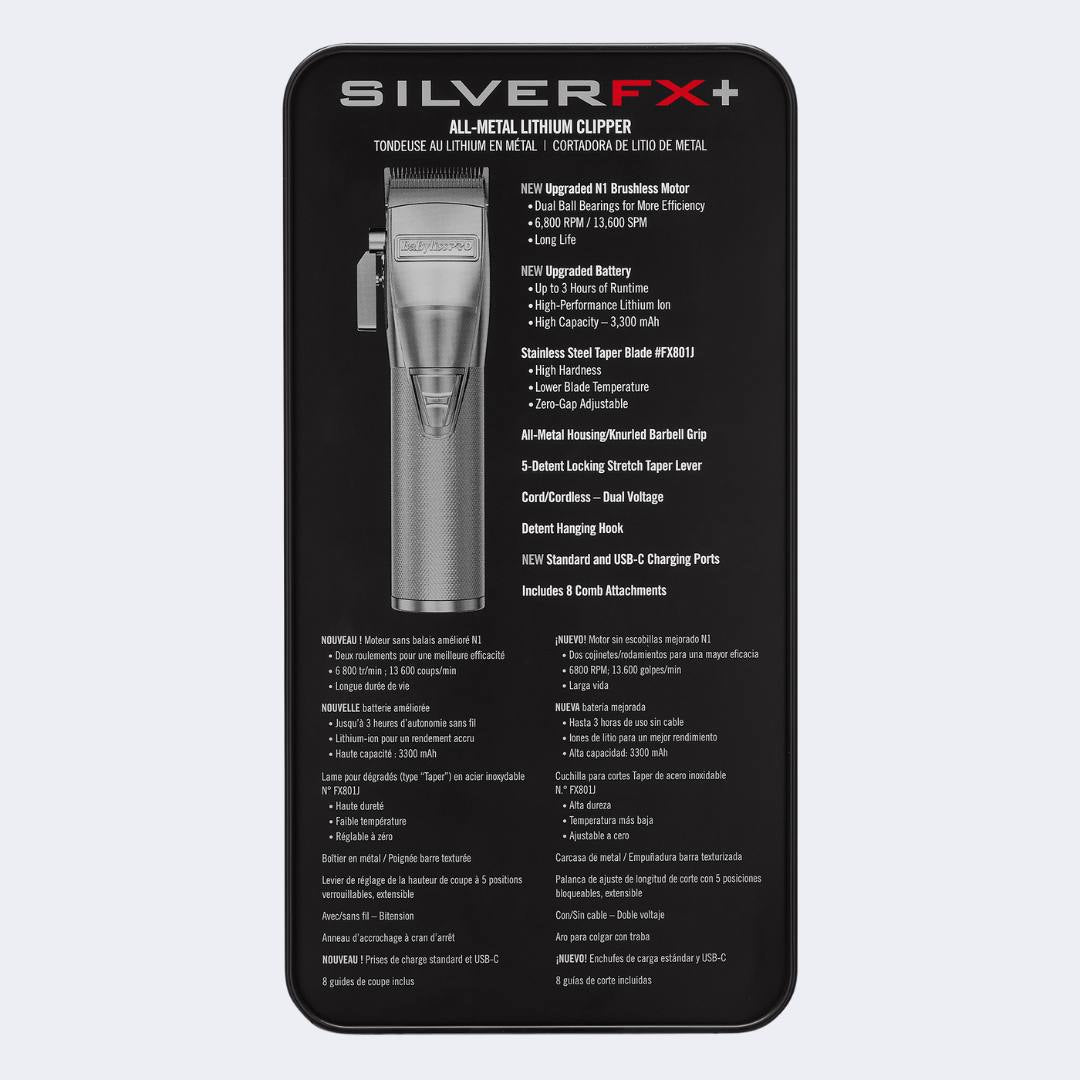 BaBylissPRO® SilverFX+ Metal Lithium Clipper