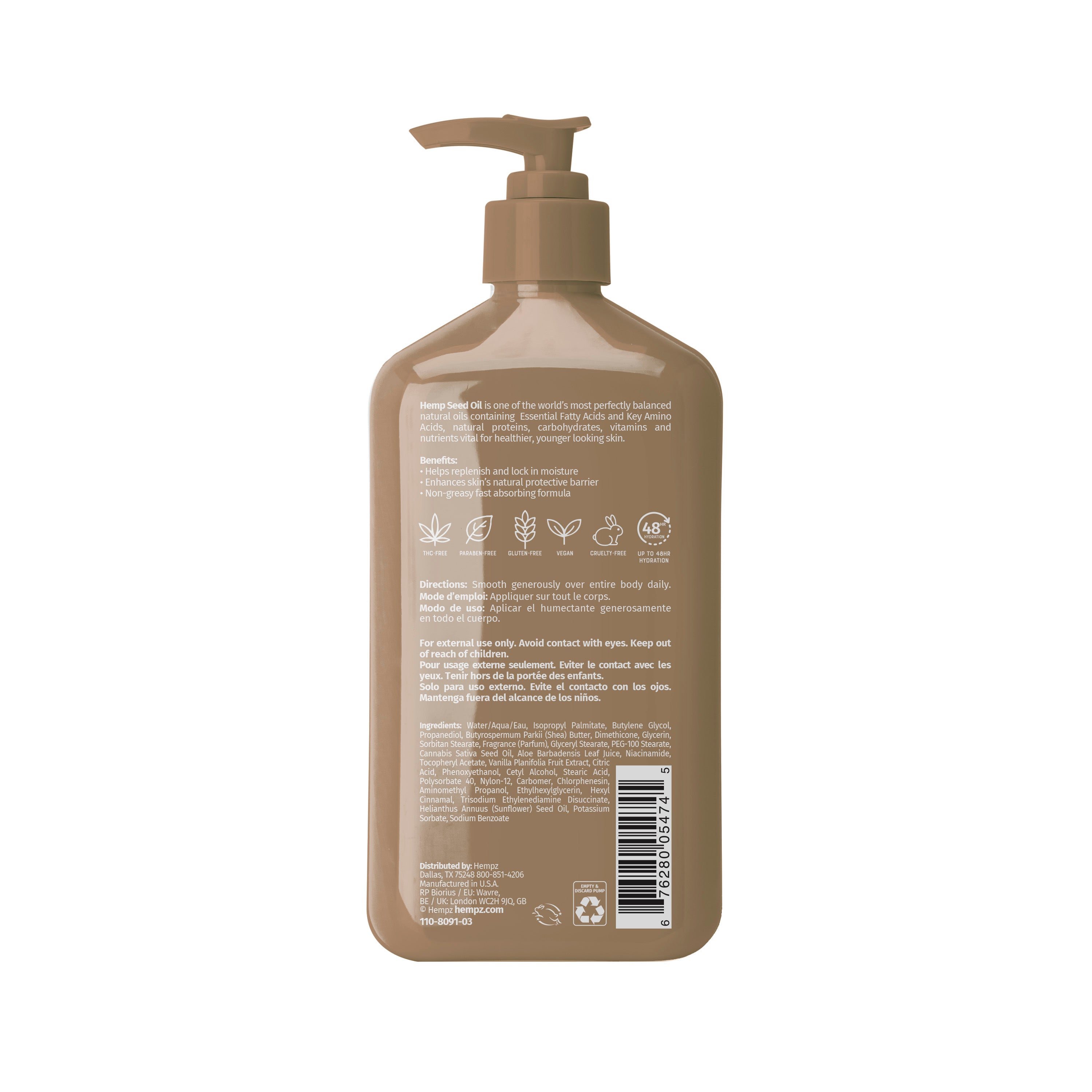 Hempz - Vanilla Lux Herbal Body Moisturizer - Creata Beauty - Professional Beauty Products