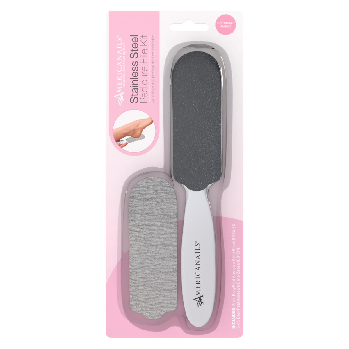 Americanails Stainless Steel Pedicure File + Replacement Strips
