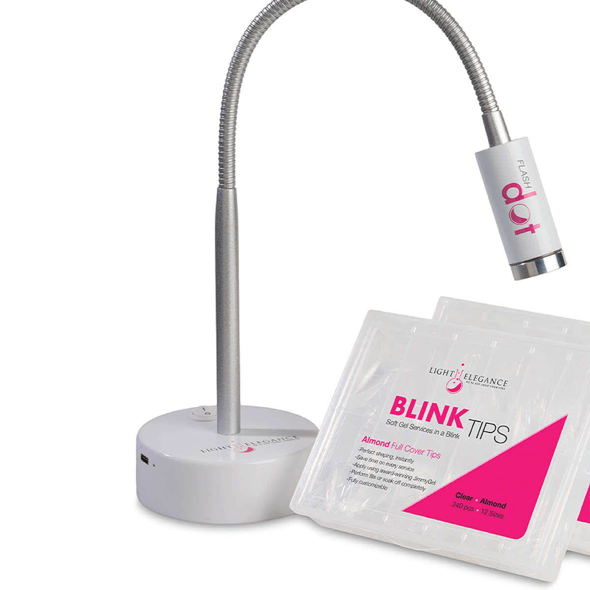 Light Elegance BlinkTips, Square Shape, 240 full-cover tips per box