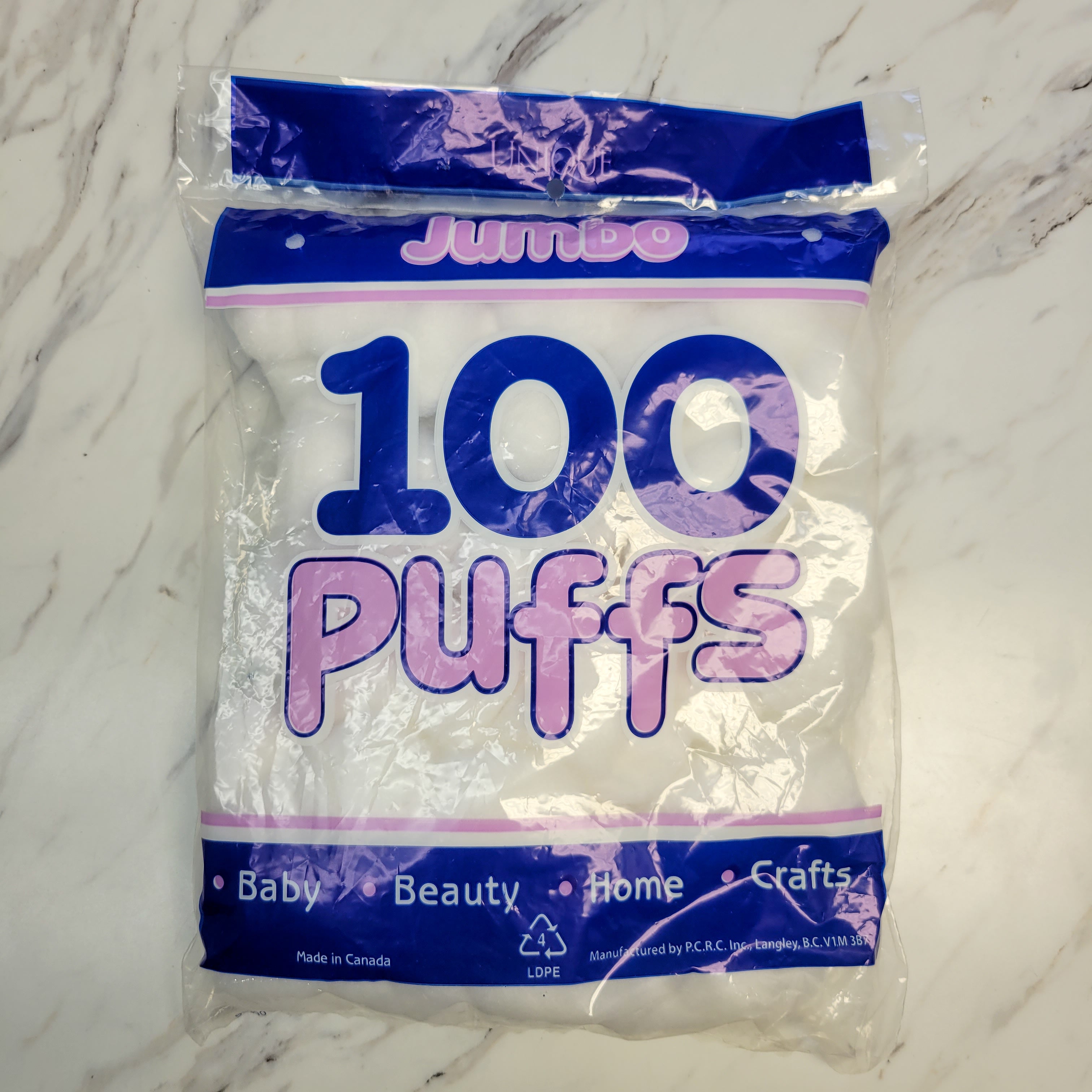 Unique Jumbo Cotton Puffs 100pk - Creata Beauty - Professional Beauty Products