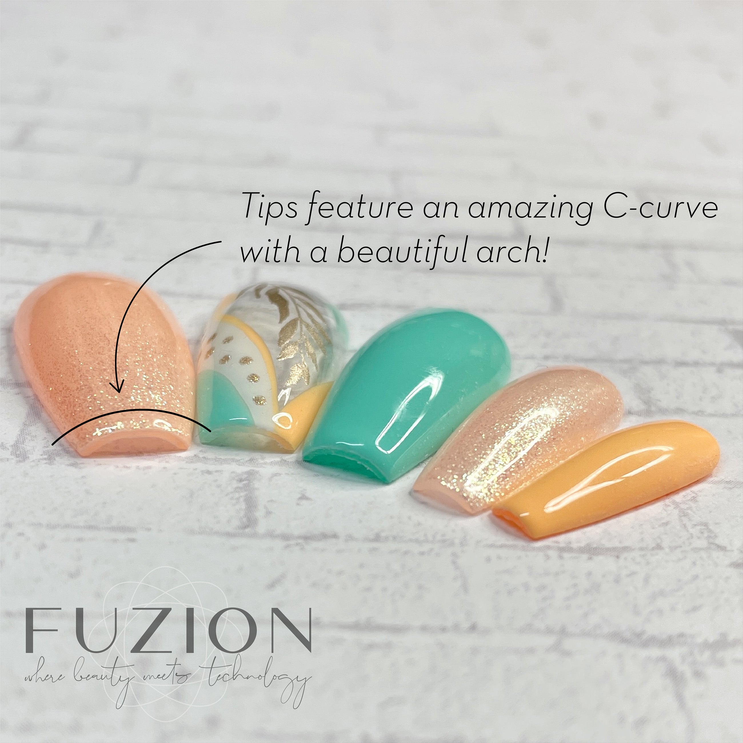 Fuzion Soft Gel Tips - Coffin Short 600pc - Creata Beauty - Professional Beauty Products