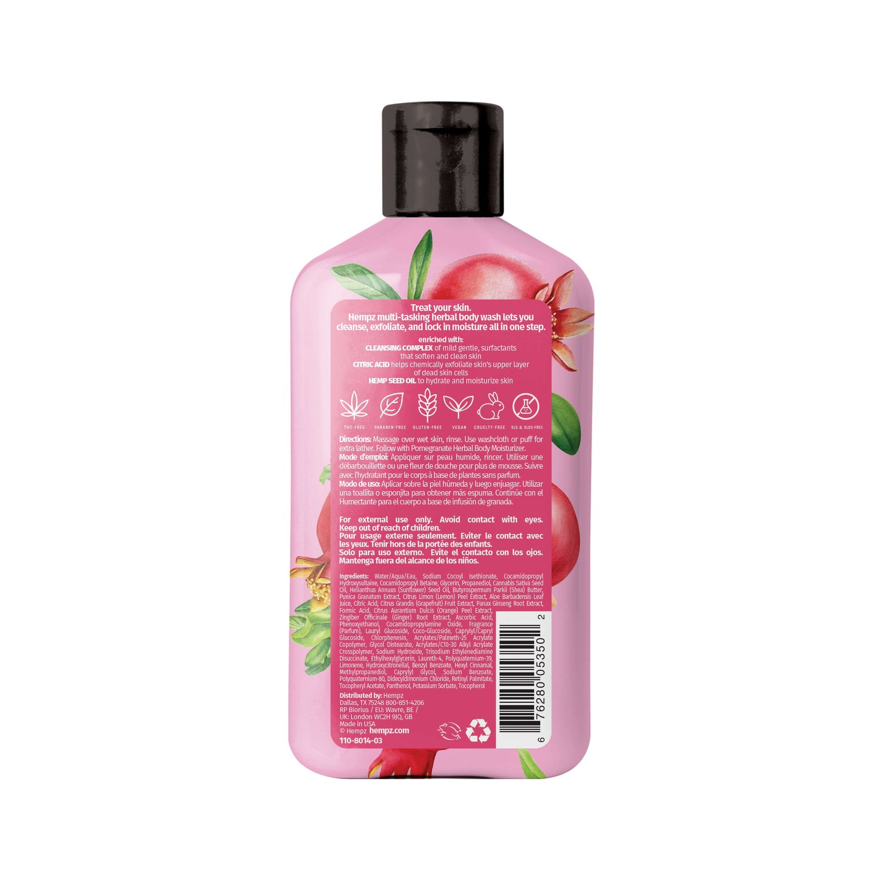Hempz - Pomegranate Herbal Body Wash - Creata Beauty - Professional Beauty Products