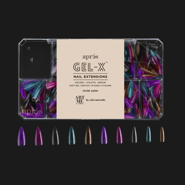 Aprés Nail ArtMe x Aprés Gel-X Tips Vivid Color - Natural Stiletto Medium - Creata Beauty - Professional Beauty Products