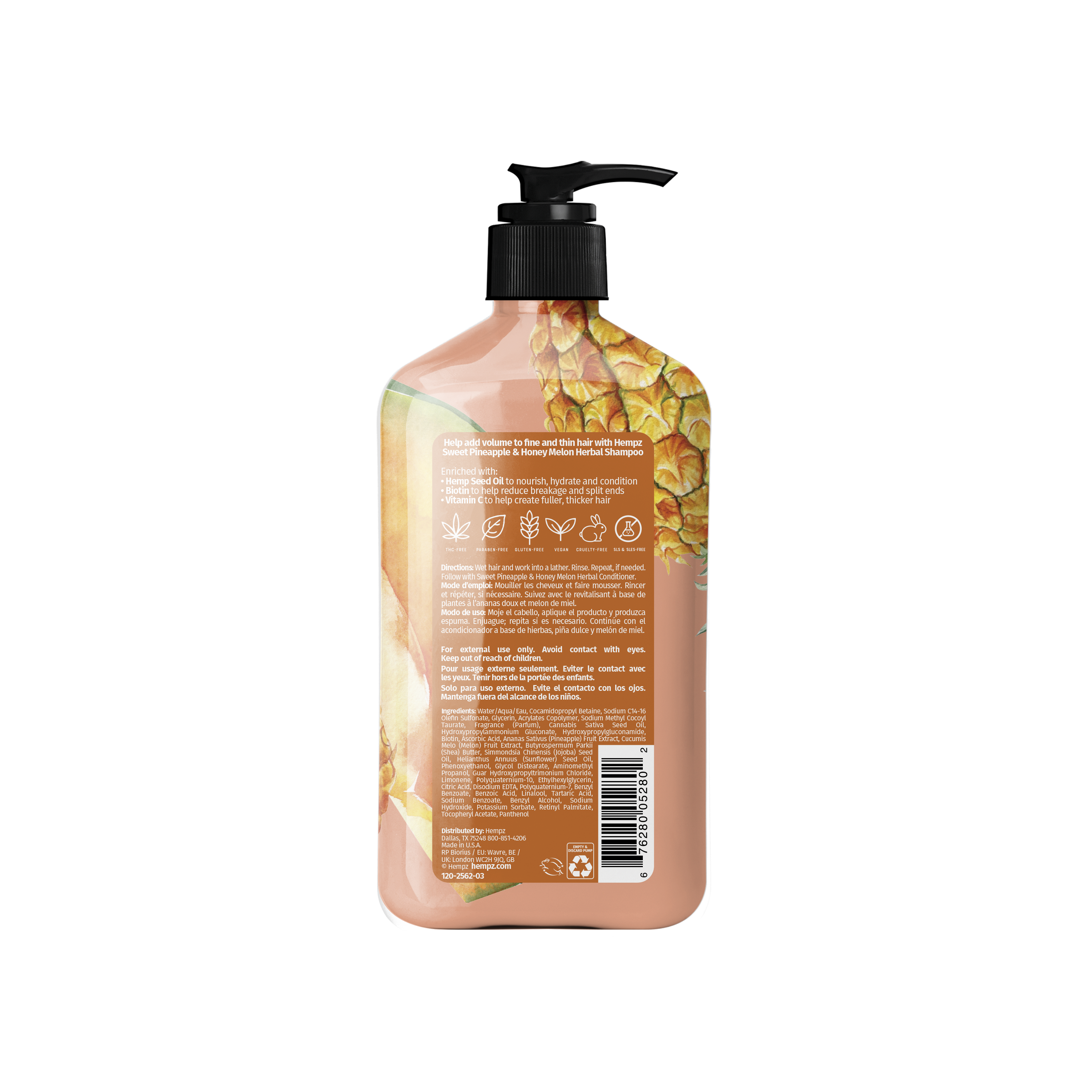 Hempz Sweet Pineapple & Honey Melon Herbal Shampoo - Creata Beauty - Professional Beauty Products