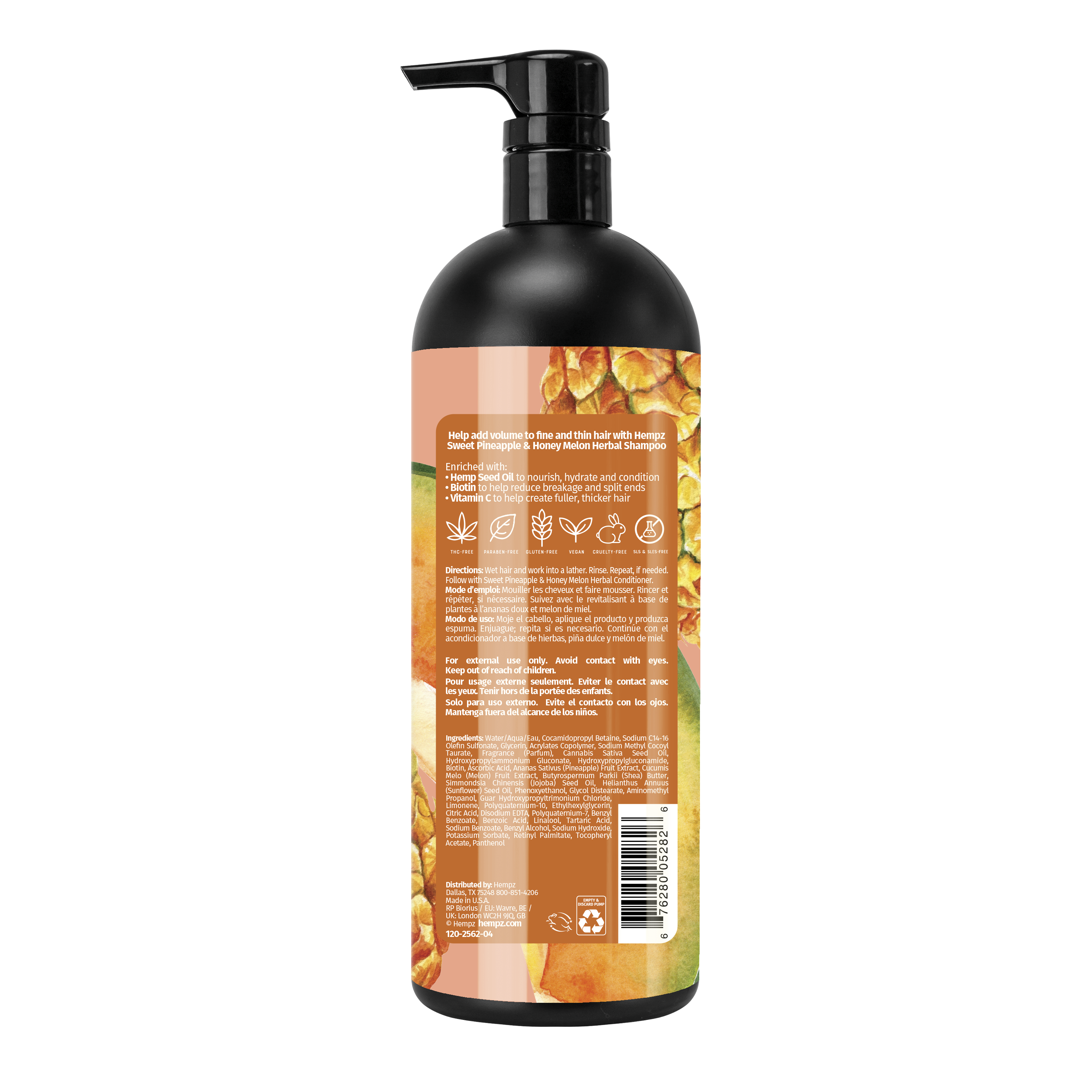 Hempz Sweet Pineapple & Honey Melon Herbal Shampoo - Creata Beauty - Professional Beauty Products
