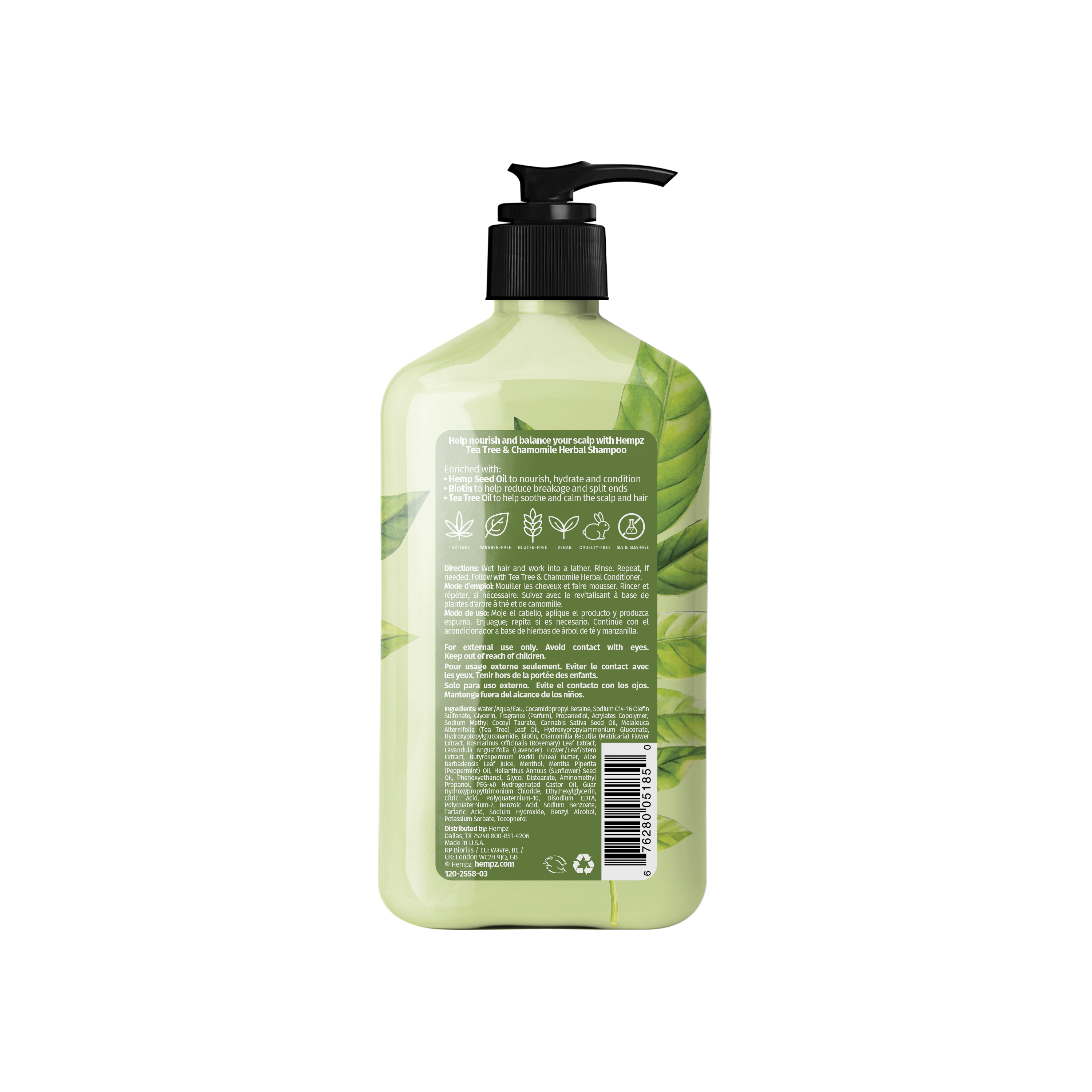 Hempz Tea Tree & Chamomile Herbal Shampoo - Creata Beauty - Professional Beauty Products