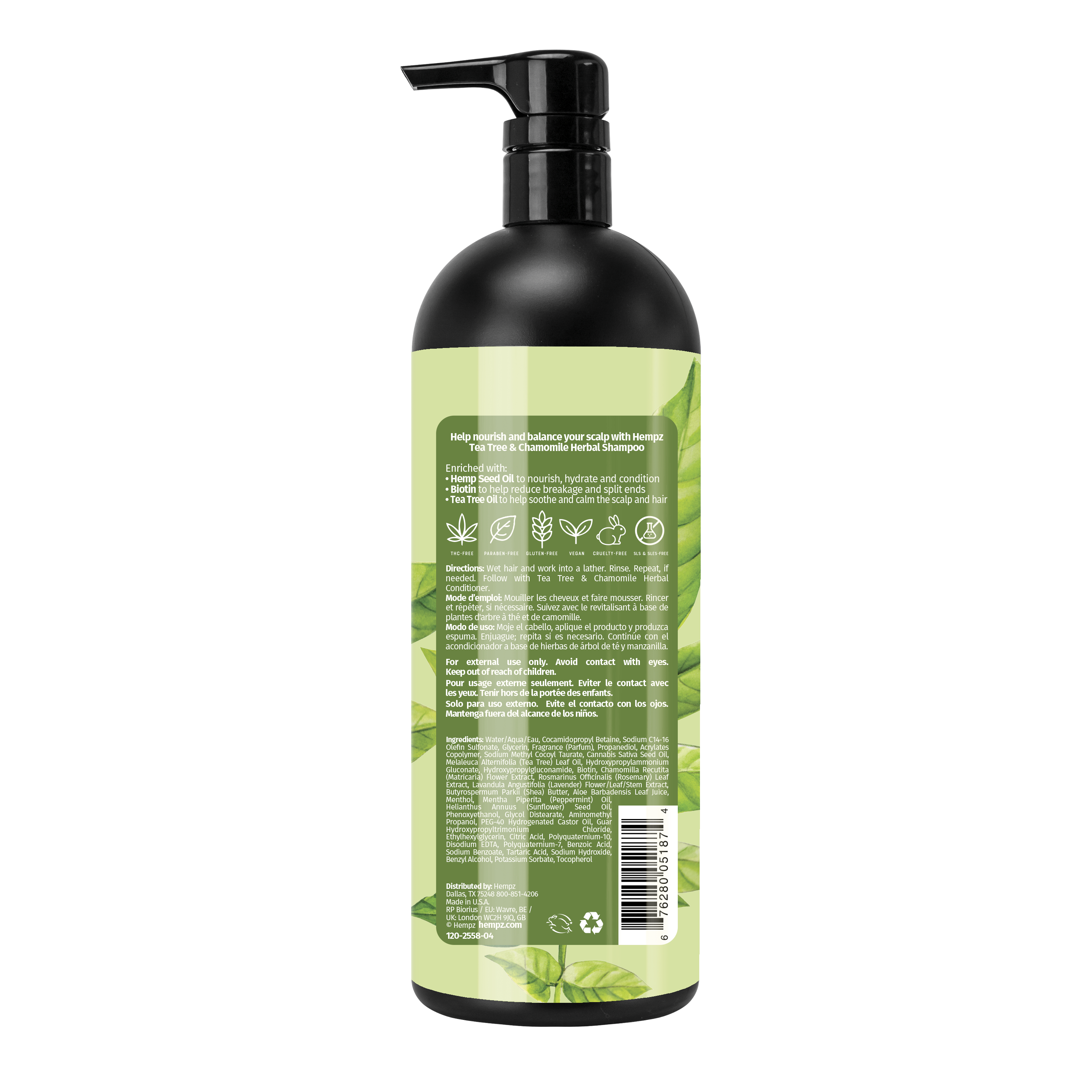 Hempz Tea Tree & Chamomile Herbal Shampoo - Creata Beauty - Professional Beauty Products