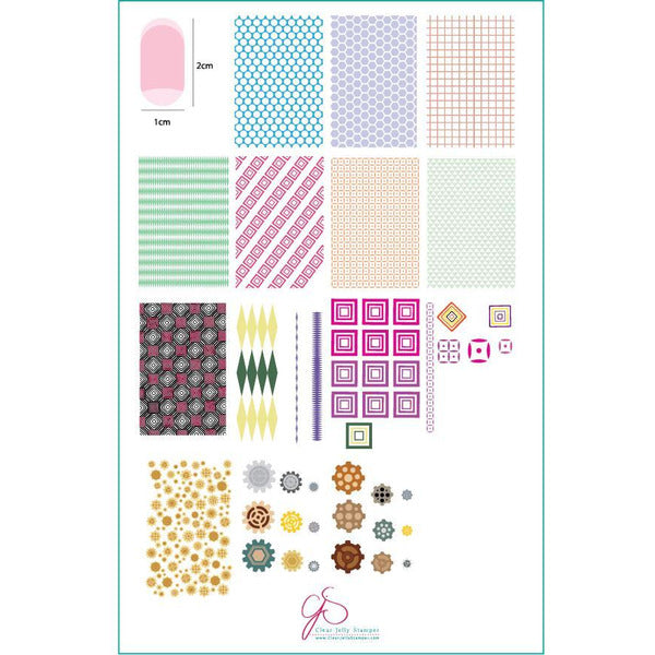 Clear Jelly Stamper Plate Large - Chantel's Full Coverage (CjSLC-37) - Creata Beauty - Professional Beauty Products